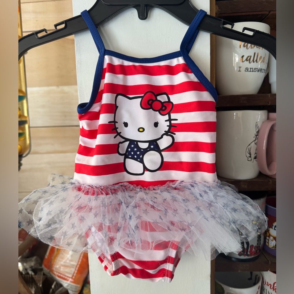 Hello Kitty Striped Tutu Swimsuit Infant 6-9 months